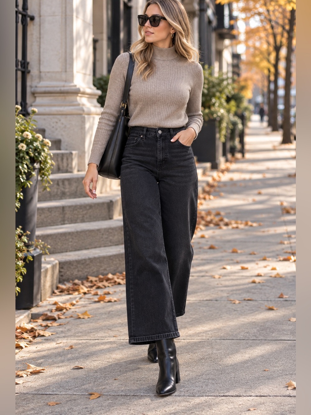 Madewell High Rise Wide Leg Jeans Washed Black Size 30